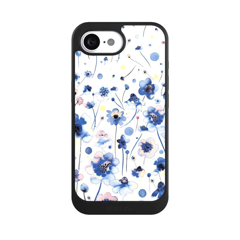 iPhone 16e NIVOcore Aquarelltinte blaue Blumen