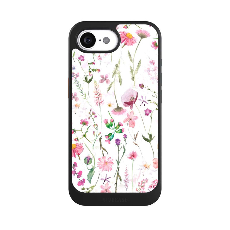 iPhone 16e NIVOcore Prairie de fleurs roses