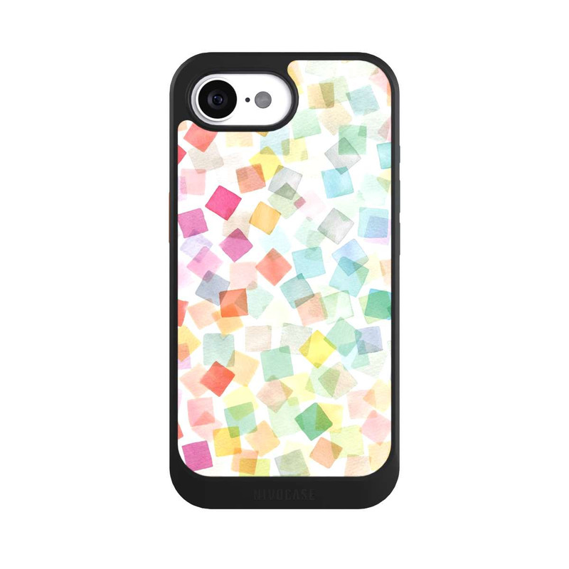iPhone 16e NIVOcore Konfetti geometrische Plaids Regenbogen