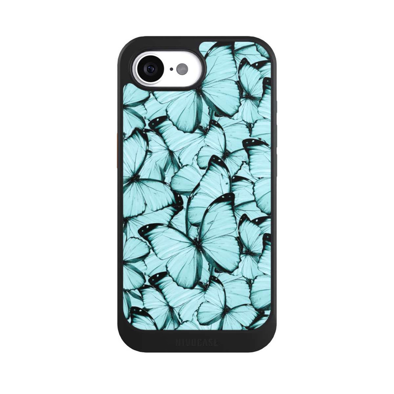 iPhone 16e NIVOcore Teal Schmetterlinge