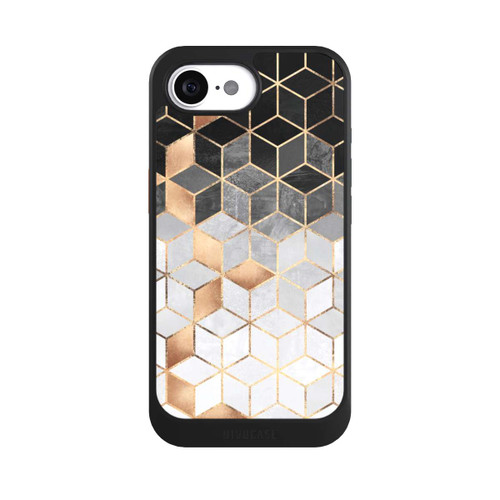 Apple iPhone 16e NIVOcore Cubes Sombres &amp; Dorés