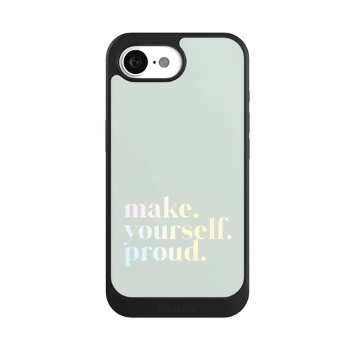 Apple iPhone 16e NIVOcore Make Yourself Proud Zitat-Minze und Farbverlauf
