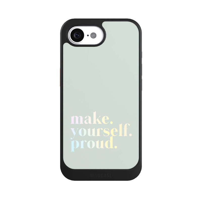 iPhone 16e NIVOcore Make Yourself Proud Citation - Menthe et dégradé