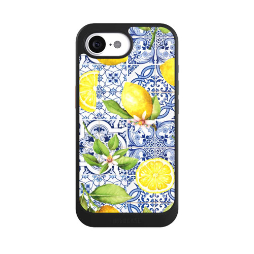 Apple iPhone 16e NIVOcore Mediterrane Amalfi Küste mit Blauen Kacheln und Zitronen