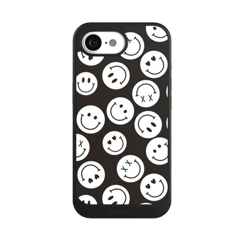 Apple iPhone 16e NIVOcore Smiles Emotes Pattern Black And White