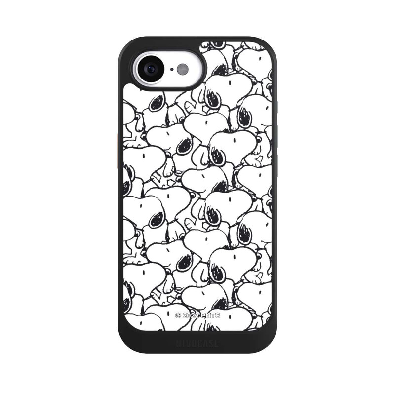 iPhone 16e NIVOcore Snoopy Muster Schwarz und Weiß
