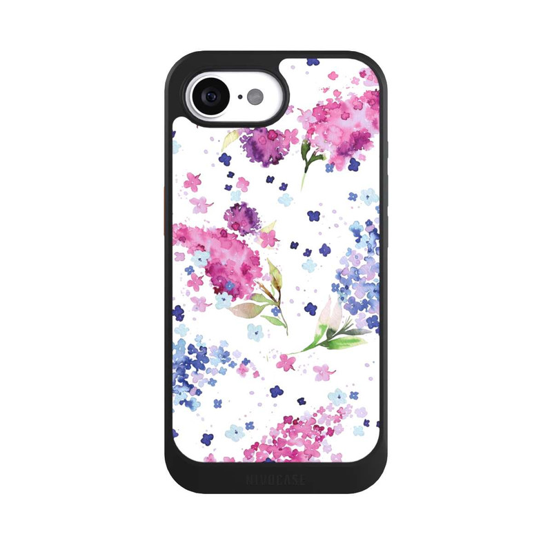 iPhone 16e NIVOcore Hortensien Lila und Rosa Blumen