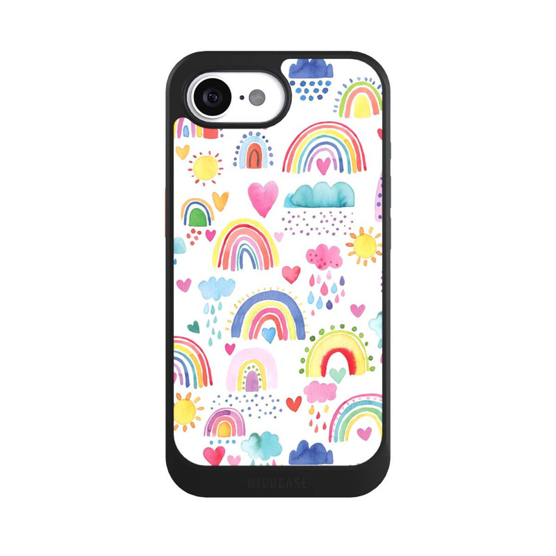 iPhone 16e NIVOcore Lovely Rainbows Multi Rouge