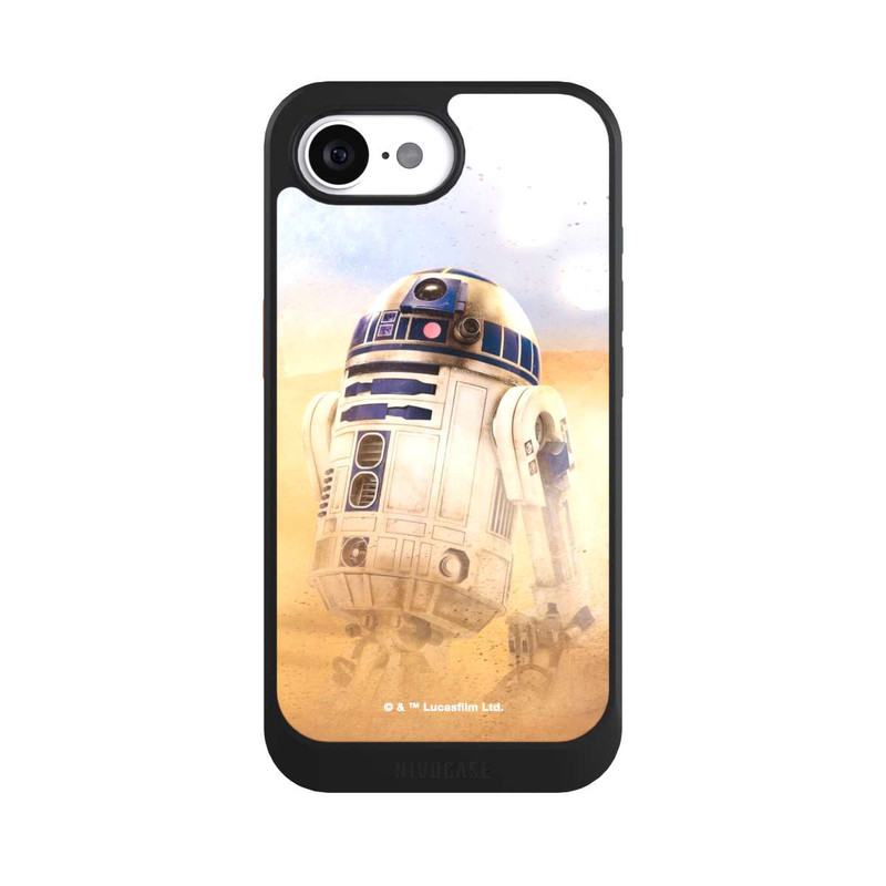 iPhone 16e NIVOcore R2D2 dans le désert
