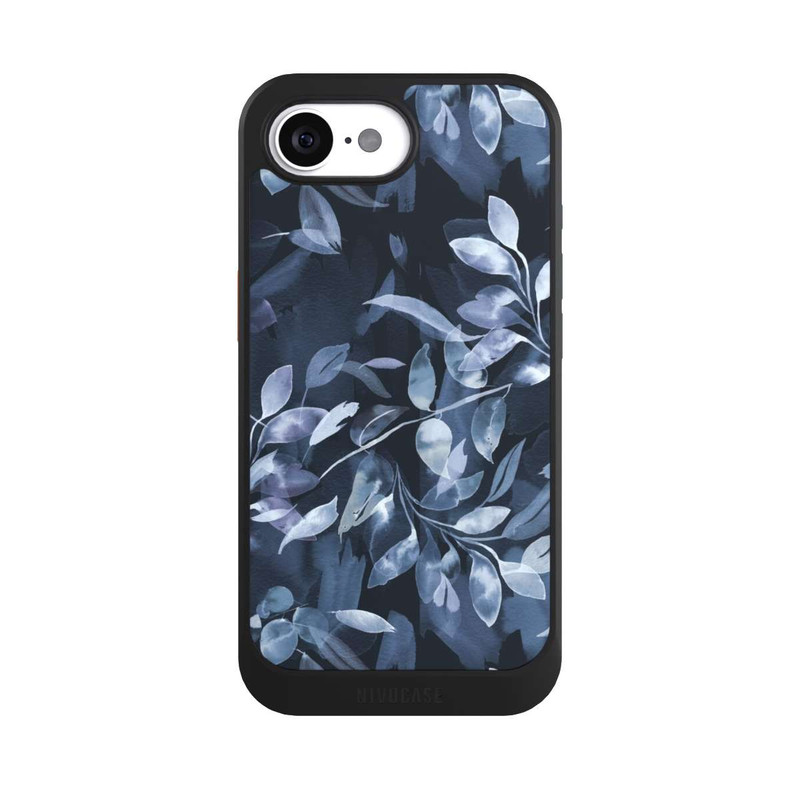 iPhone 16e NIVOcore Aquarelle Feuilles Mystiques Marine