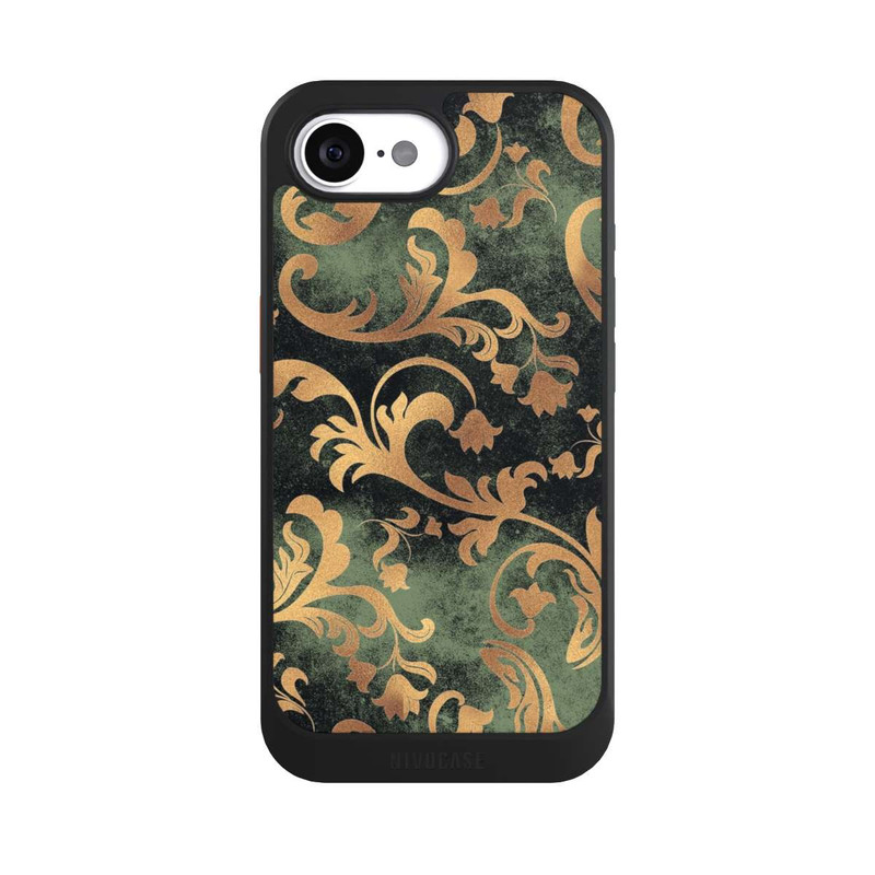 iPhone 16e NIVOcore Damask Wallpaper Dark Green