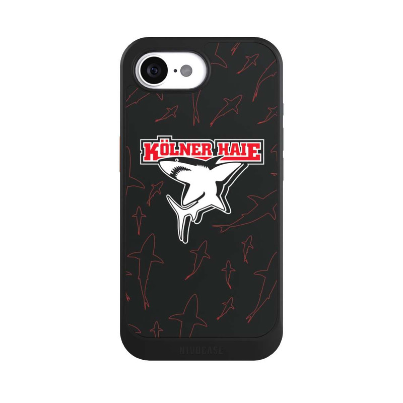 iPhone 16e NIVOcore Haie Muster Rot