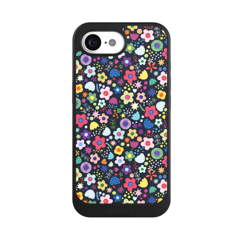 iPhone 16e NIVOcore Psychedelic Flowers Multi Black