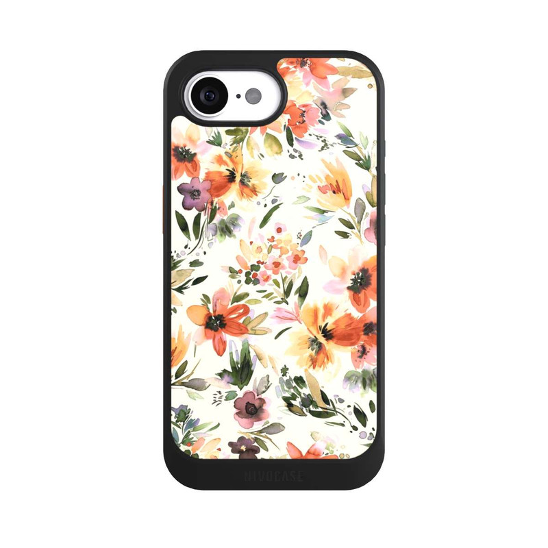 iPhone 16e NIVOcore Fleurs artistiques d'été Ivoire