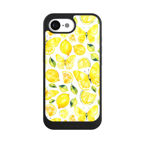 Apple iPhone 16e NIVOcore Zitrone und Schmetterling Muster