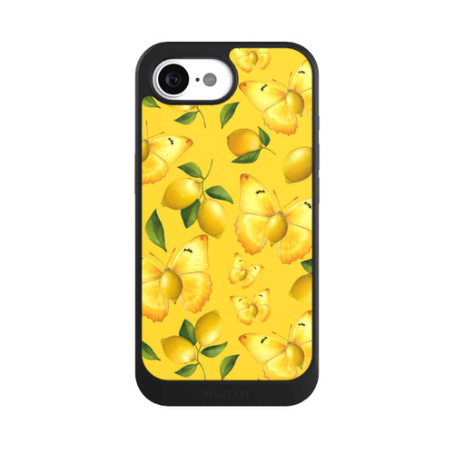 Apple iPhone 16e NIVOcore Zitrone und Schmetterling Muster Gelb