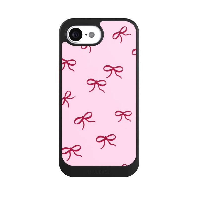 iPhone 16e NIVOcore Schleifen Muster Rot Pink