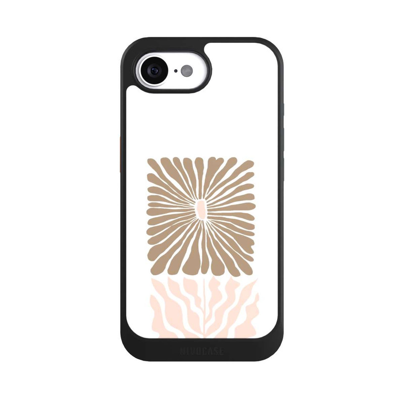 iPhone 16e NIVOcore Eckige Blume Hellbraun