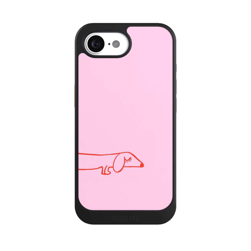 iPhone 16e NIVOcore Dachshund Illustration Pink