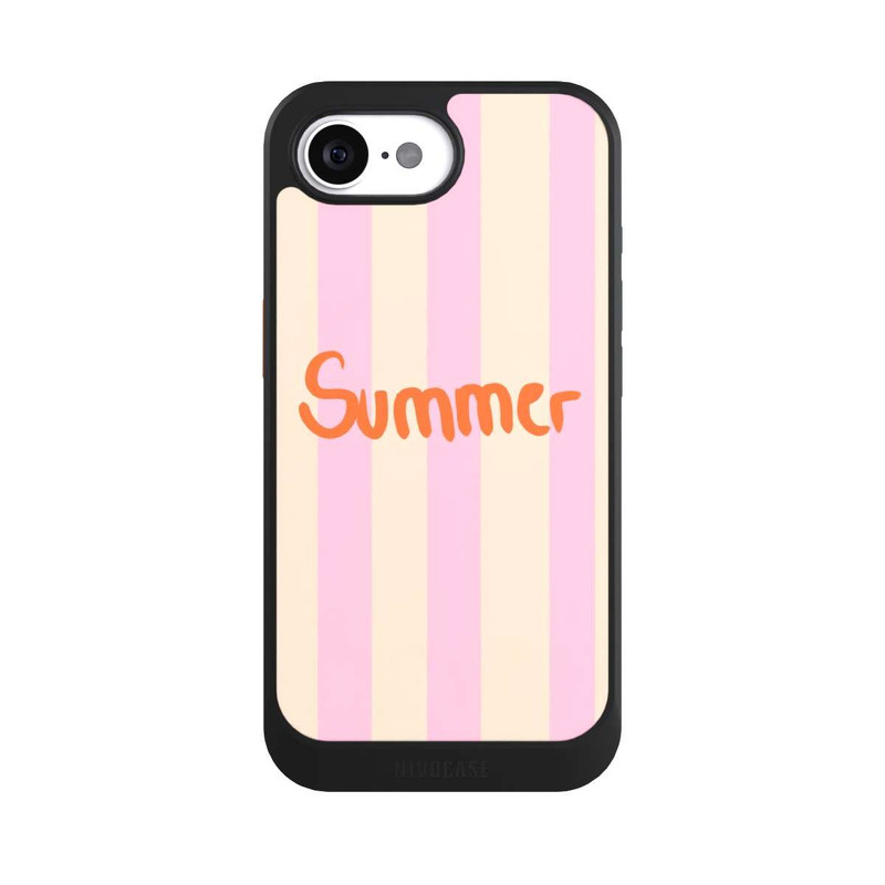 iPhone 16e NIVOcore Summer- Rosa und Orange Streifen Hintergrund