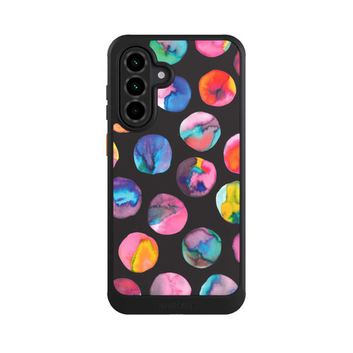 Samsung Galaxy A36 5G NIVOcore Bunte Tintenmurmeln Punkte Schwarz