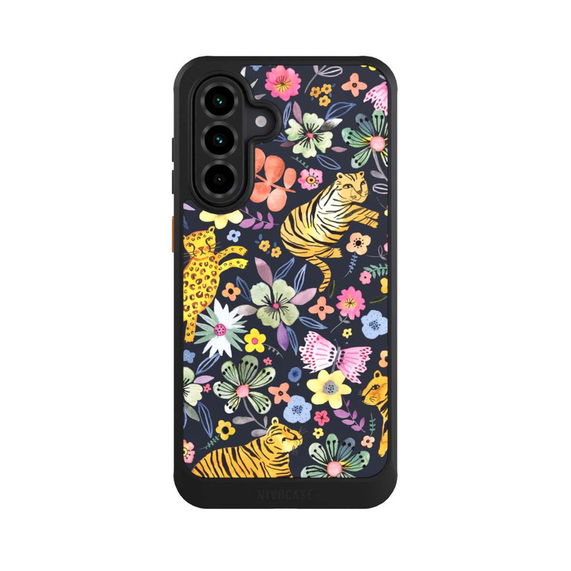 Galaxy A36 5G NIVOcore Frühlingsblumen mit Tiger schwarz