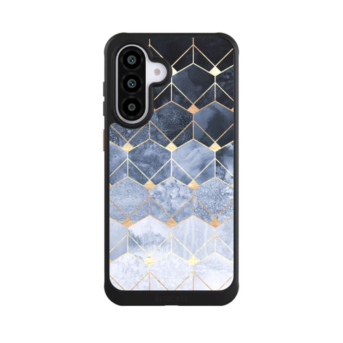 Samsung Galaxy A56 5G NIVOcore Blaue Sechsecke und Diamanten Golddruck