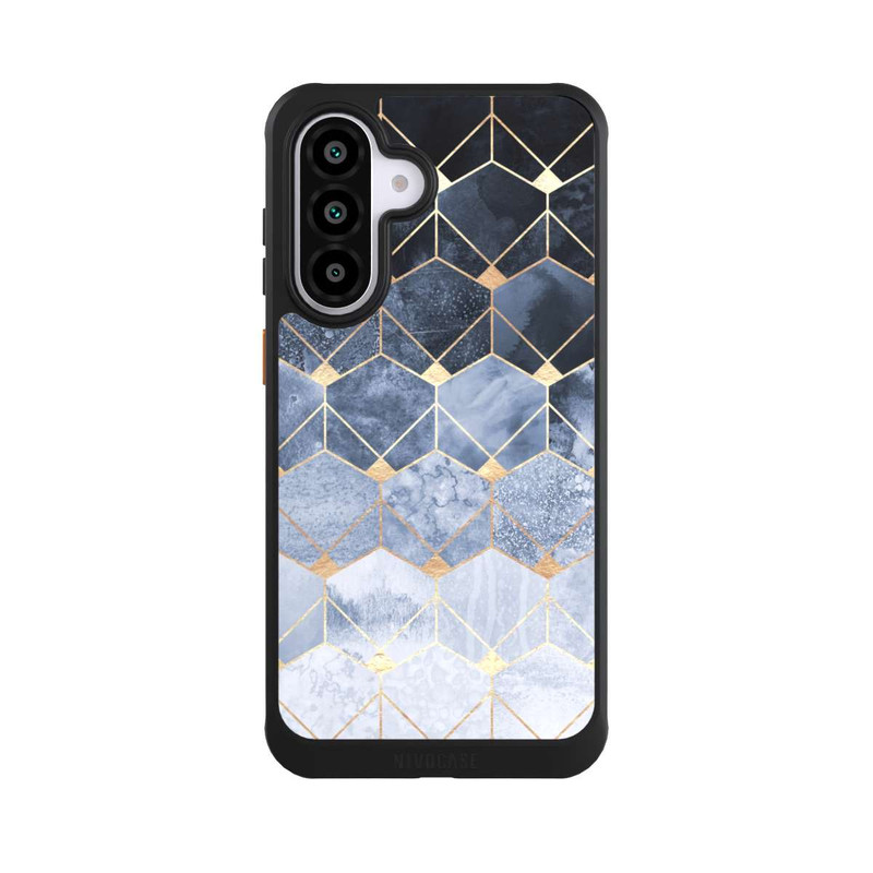 Galaxy A56 5G NIVOcore Blaue Sechsecke und Diamanten Golddruck