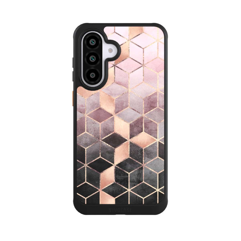 Galaxy A56 5G NIVOcore Pink-grauer Farbverlauf Würfel Druck