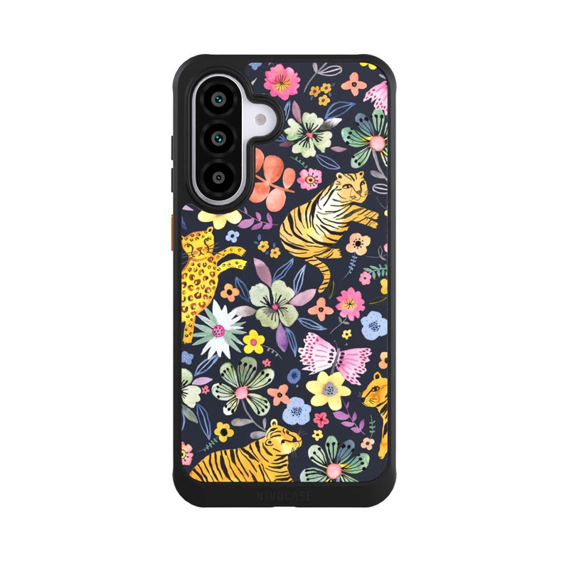 Galaxy A56 5G NIVOcore Frühlingsblumen mit Tiger schwarz