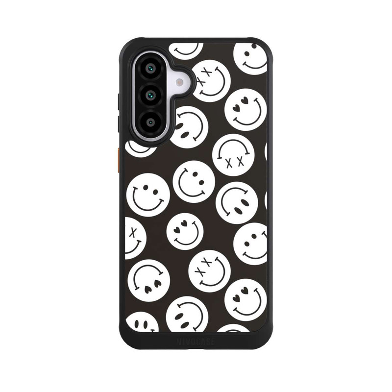 Galaxy A56 5G NIVOcore Smiles Emotes Pattern Black And White
