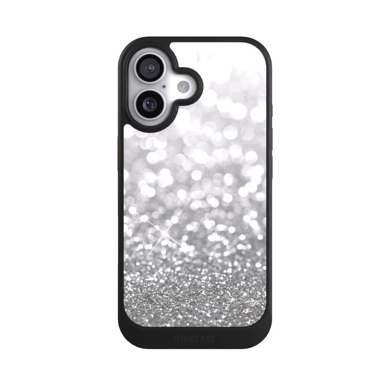 iPhone 17 NIVOcore Pluie de Paillettes Argentées Look