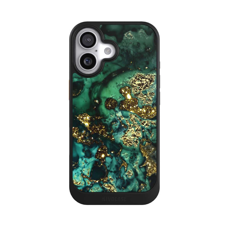iPhone 17 NIVOcore Cyan Glitzer Marmorlook