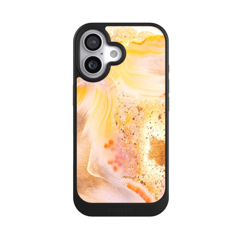 iPhone 17 NIVOcore Orangefarbener Glitzer Marmorlook