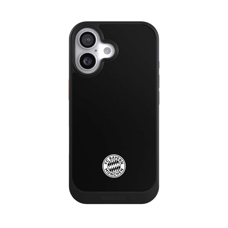 iPhone 17 NIVOcore Klassisches FCB Logo Klein - Weiß auf Schwarz