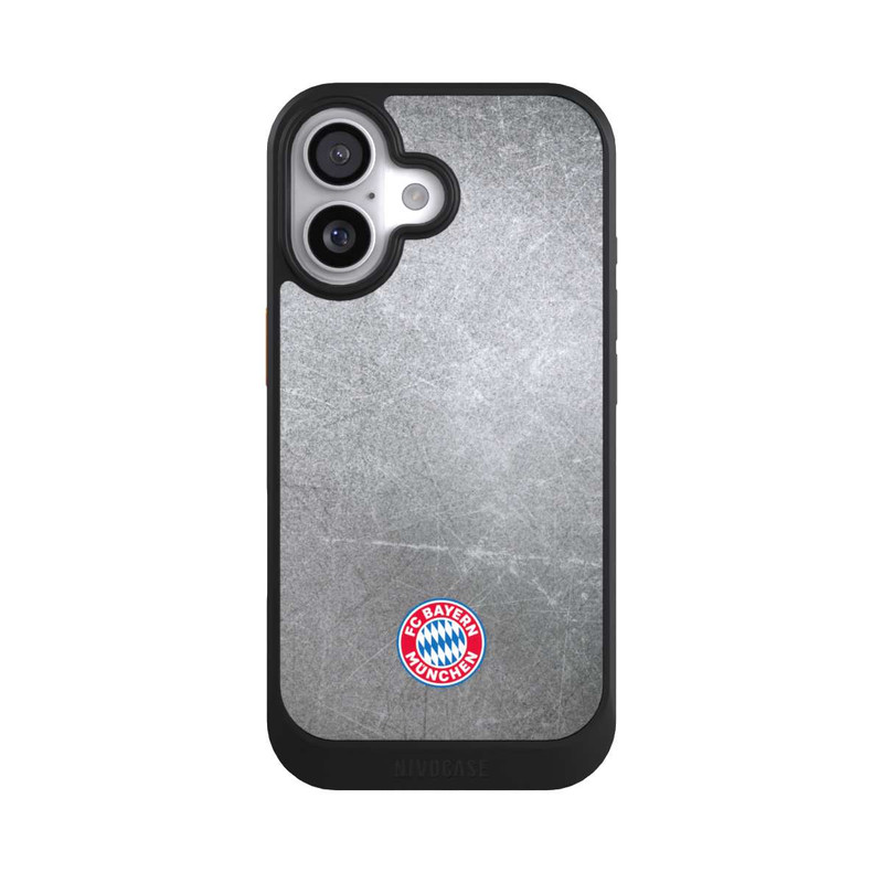 iPhone 17 NIVOcore Klassisches FCB Logo Klein - Bunt auf Metalllook