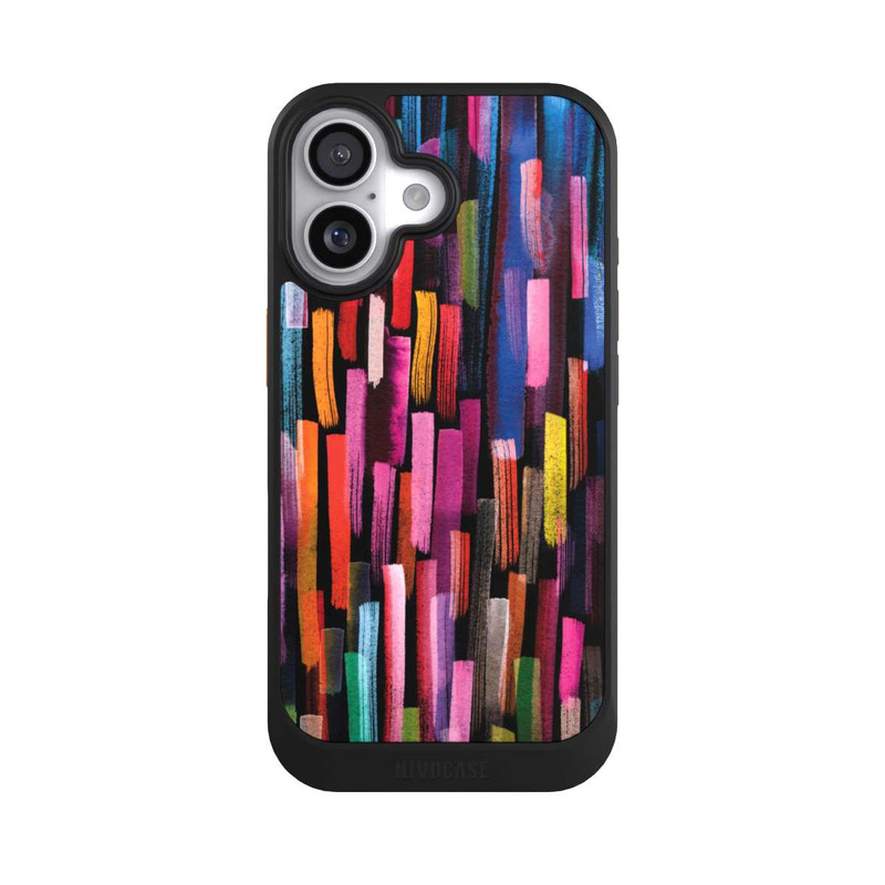 iPhone 17 NIVOcore Coups De Pinceaux Colorés Noir
