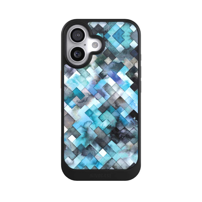 iPhone 17 NIVOcore stimmungsvolles geometrisches Muster blau