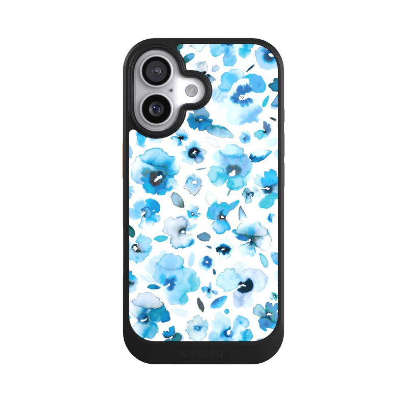 iPhone 17 NIVOcore Fleurs tropicales bleues