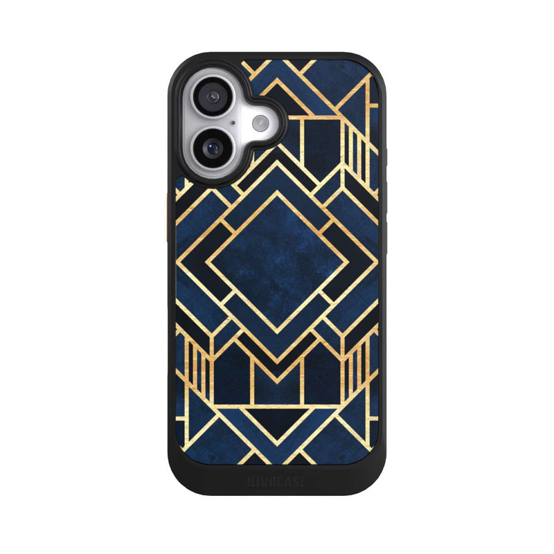 iPhone 17 NIVOcore Kunst Deko Blau Golddruck