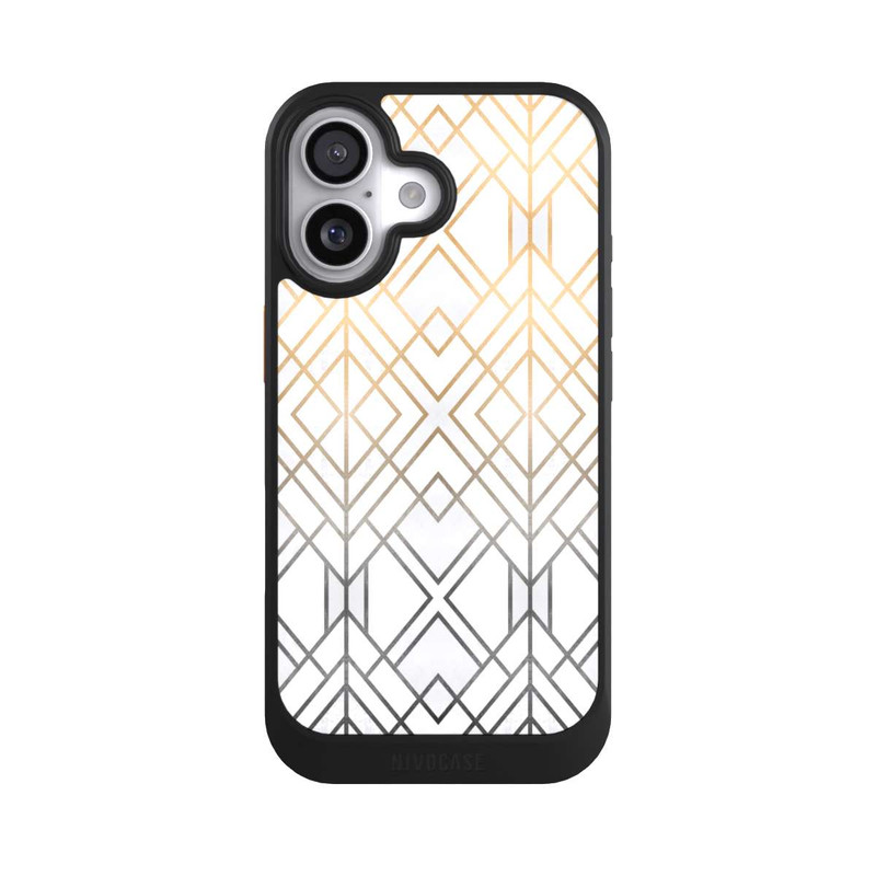 iPhone 17 NIVOcore Gold und Grauer Geo Golddruck