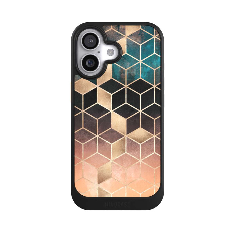 iPhone 17 NIVOcore Cubes de rêve imprimé doré