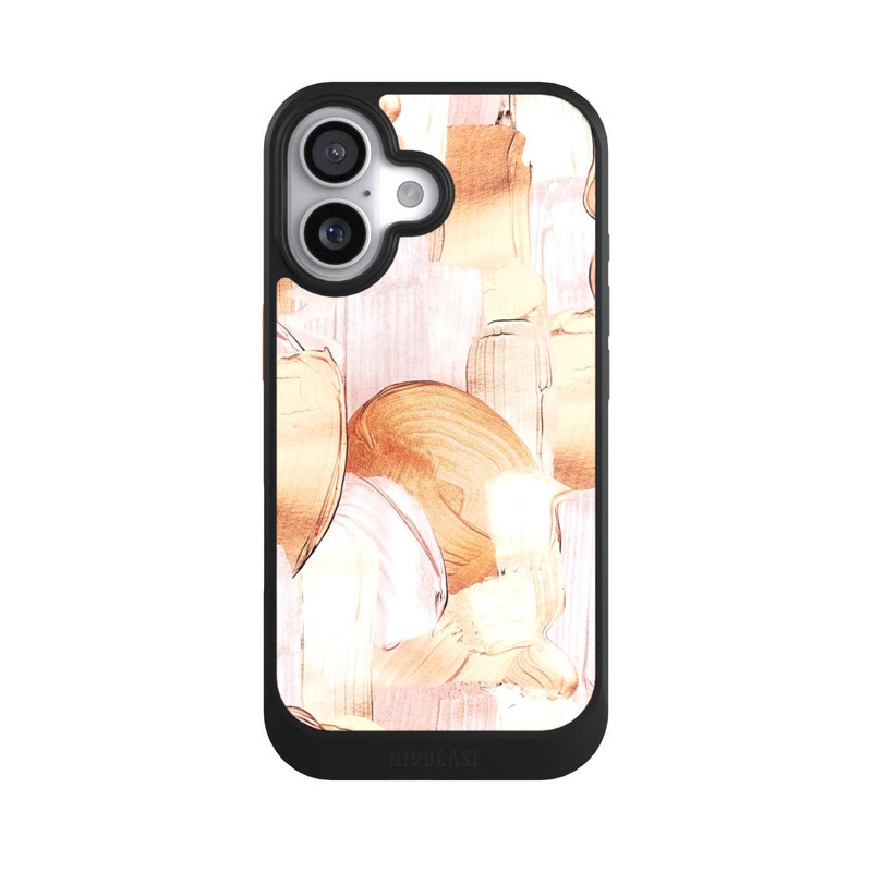 iPhone 17 NIVOcore Weiß/Gold Pinsel Muster