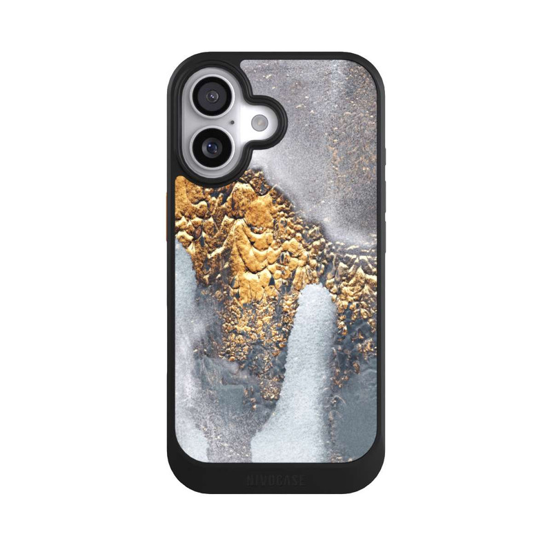 iPhone 17 NIVOcore Beton-Gold-Glitzerlook