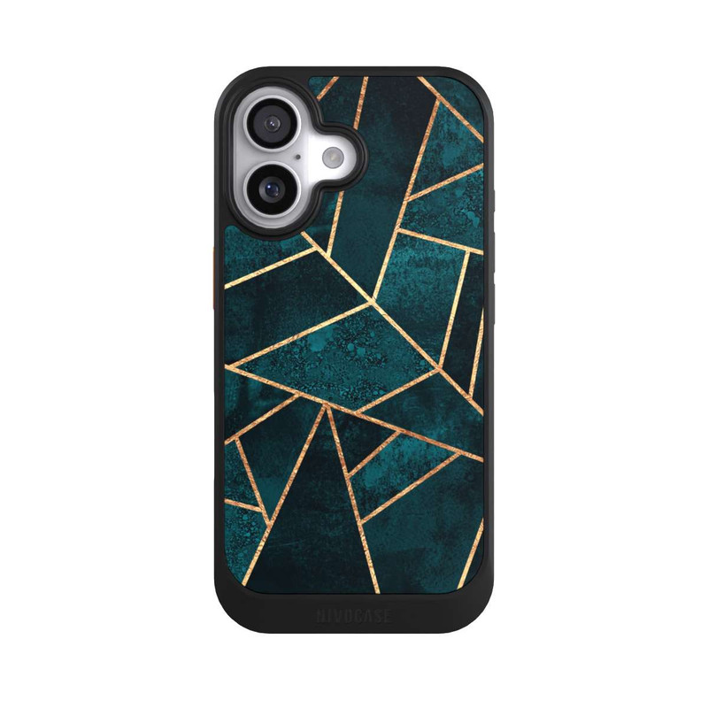 iPhone 17 NIVOcore Tief Blaugrün Stein Gold Druck