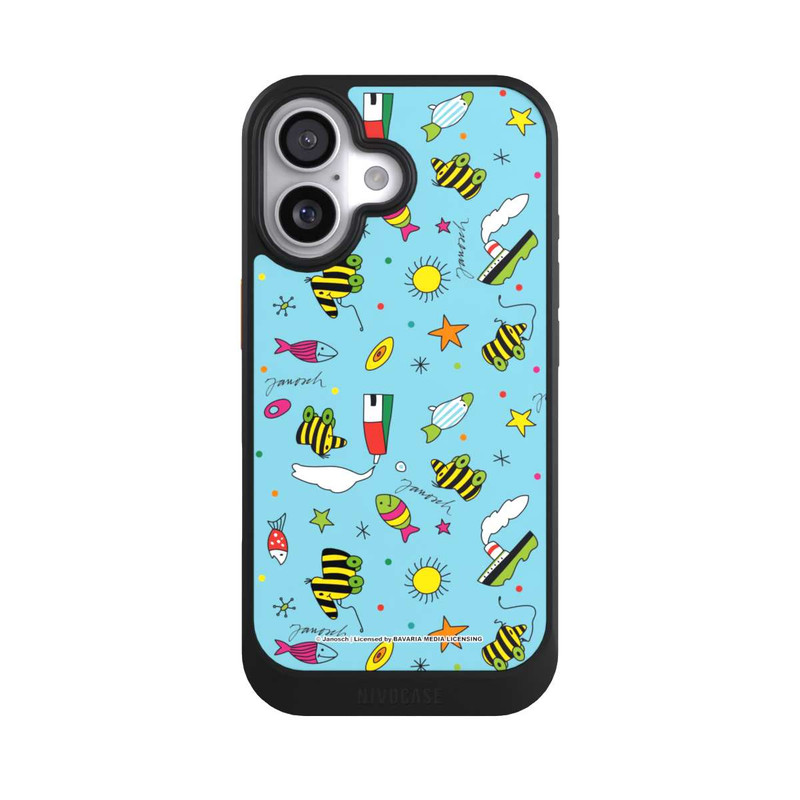 iPhone 17 NIVOcore Canard Tigré sur Fond Bleu