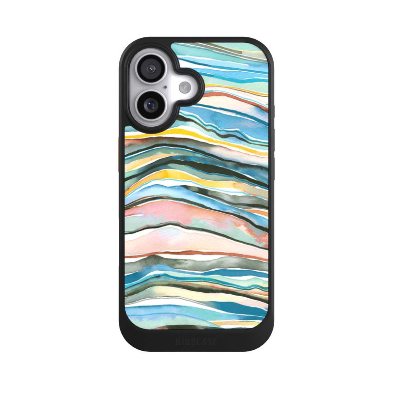 iPhone 17 NIVOcore Couches d'agate aquarelle bleues