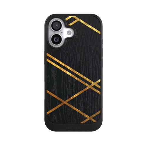  NIVOcore Black Geometric Pattern Golden Stripes
