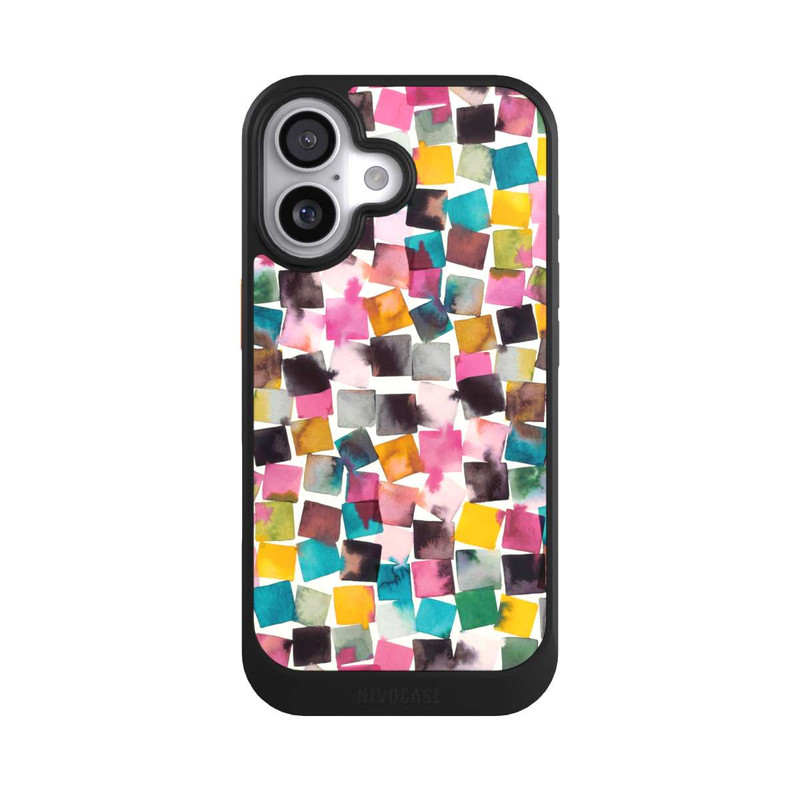 iPhone 17 NIVOcore Aquarell geometrische Plaids rosa