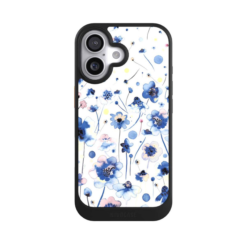 iPhone 17 NIVOcore Fleurs bleues d’encre aquarelle